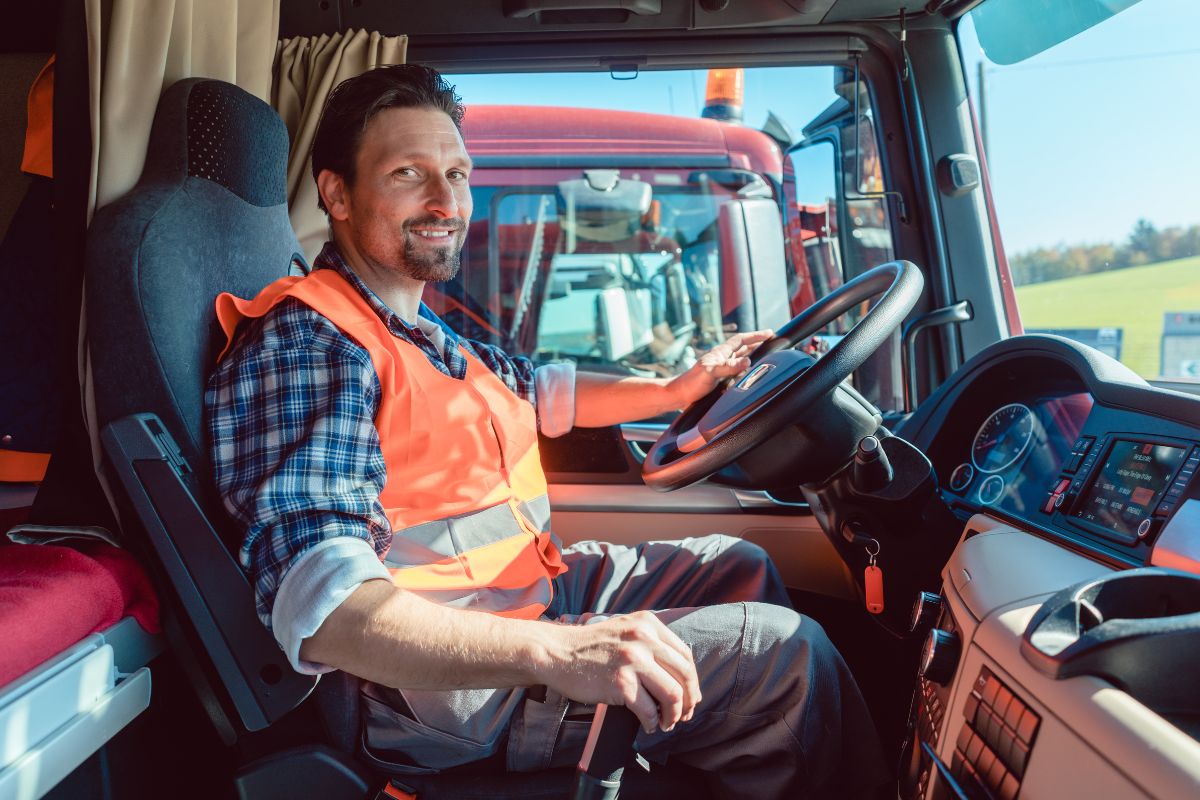 hgv driver in cab